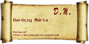 Daróczy Mária névjegykártya